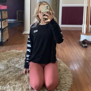 VS Pink Textured Sweatshirt